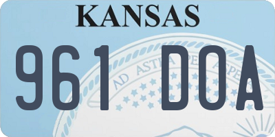 KS license plate 961DOA
