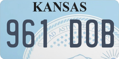 KS license plate 961DOB