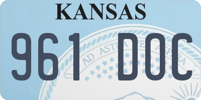 KS license plate 961DOC