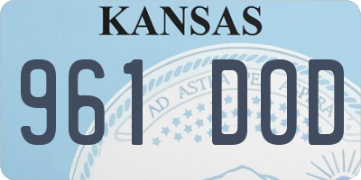 KS license plate 961DOD