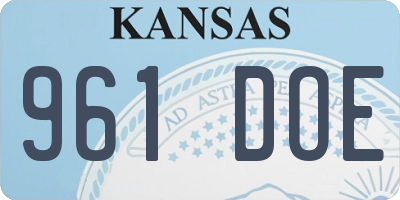 KS license plate 961DOE