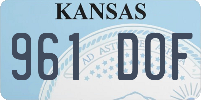 KS license plate 961DOF