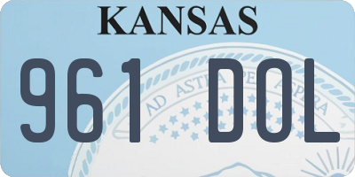 KS license plate 961DOL