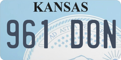 KS license plate 961DON