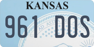 KS license plate 961DOS