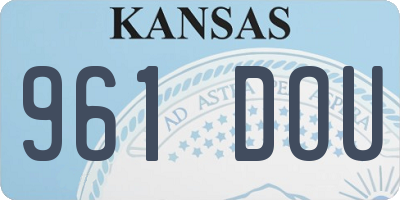 KS license plate 961DOU