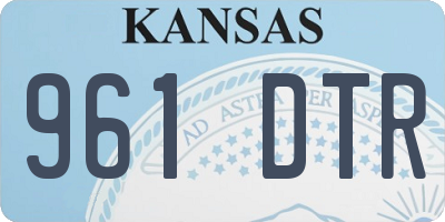 KS license plate 961DTR