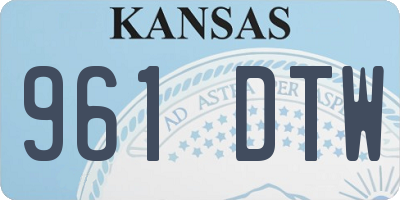 KS license plate 961DTW