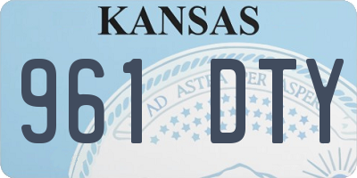 KS license plate 961DTY