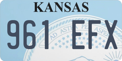 KS license plate 961EFX