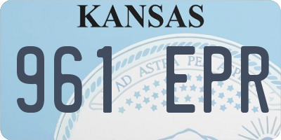 KS license plate 961EPR