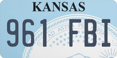 KS license plate 961FBI