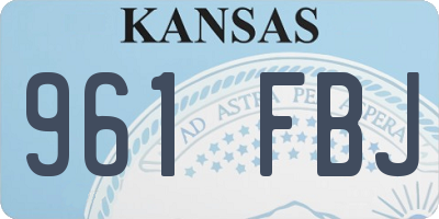 KS license plate 961FBJ