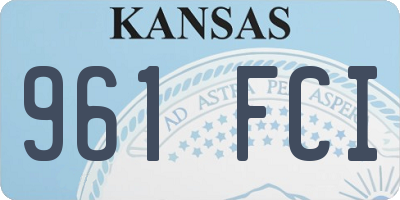 KS license plate 961FCI