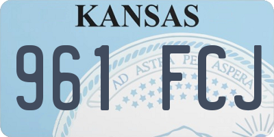 KS license plate 961FCJ