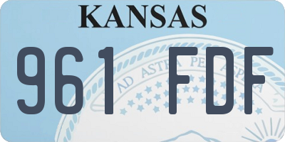 KS license plate 961FDF
