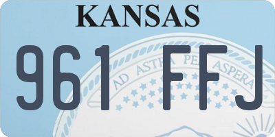 KS license plate 961FFJ