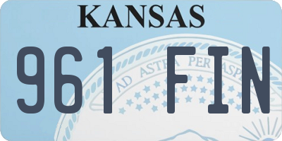 KS license plate 961FIN