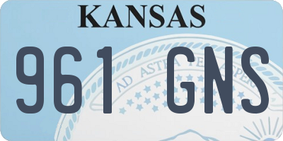 KS license plate 961GNS