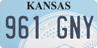 KS license plate 961GNY