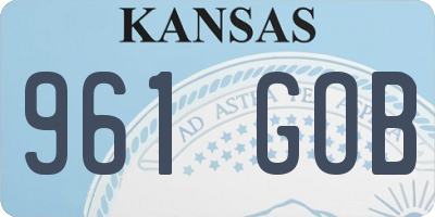 KS license plate 961GOB