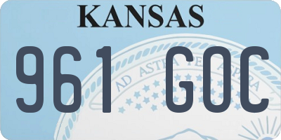 KS license plate 961GOC