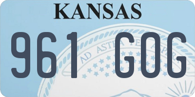 KS license plate 961GOG
