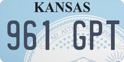 KS license plate 961GPT