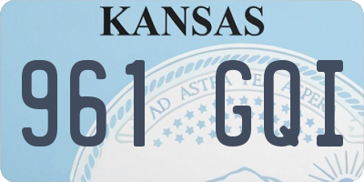 KS license plate 961GQI