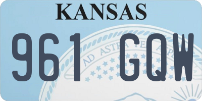 KS license plate 961GQW