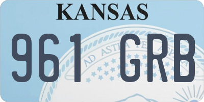 KS license plate 961GRB