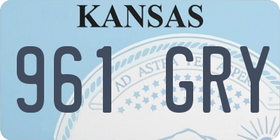 KS license plate 961GRY