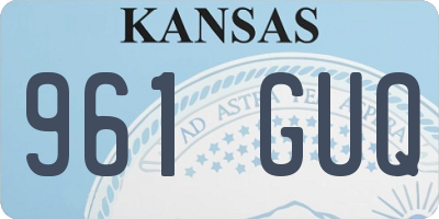 KS license plate 961GUQ