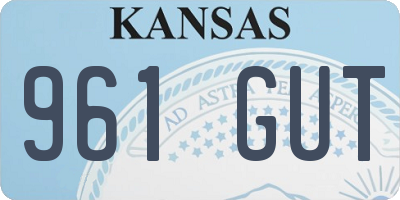 KS license plate 961GUT