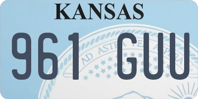 KS license plate 961GUU