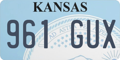 KS license plate 961GUX