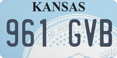 KS license plate 961GVB