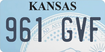 KS license plate 961GVF