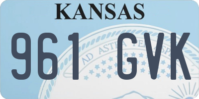 KS license plate 961GVK
