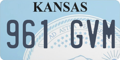 KS license plate 961GVM