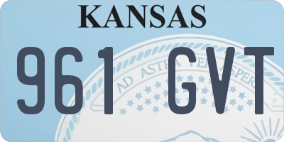 KS license plate 961GVT