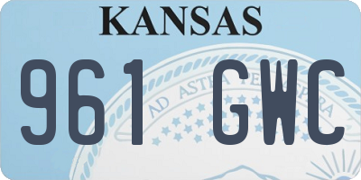 KS license plate 961GWC