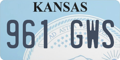 KS license plate 961GWS
