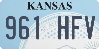 KS license plate 961HFV