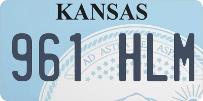 KS license plate 961HLM