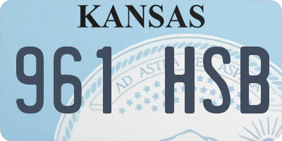 KS license plate 961HSB