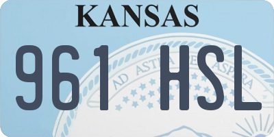 KS license plate 961HSL