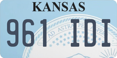 KS license plate 961IDI