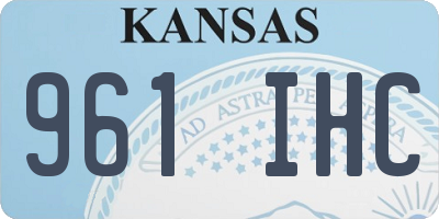 KS license plate 961IHC