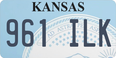 KS license plate 961ILK